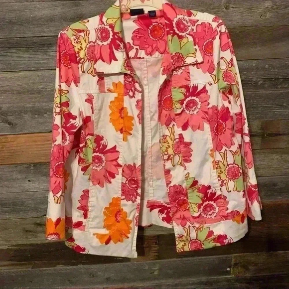 Westbound Women’s Floral Blazer Jacket Size L EUC - Picture 1 of 4